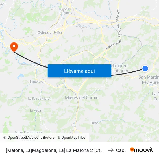 [Malena, La|Magdalena, La]  La Malena 2 [Cta 00383] to Caces map