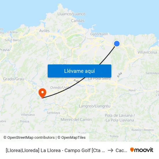 [Llorea|Lloreda]  La Llorea - Campo Golf [Cta 00548] to Caces map