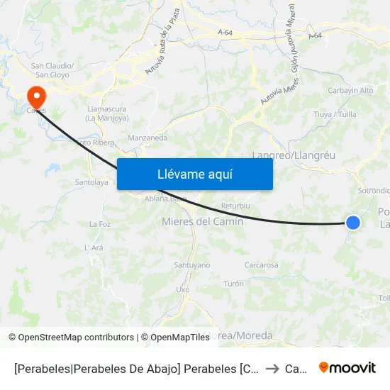 [Perabeles|Perabeles De Abajo]  Perabeles [Cta 00645] to Caces map
