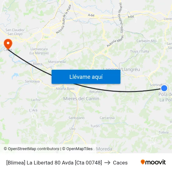 [Blimea]  La Libertad 80 Avda [Cta 00748] to Caces map