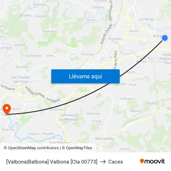 [Valbona|Balbona]  Valbona [Cta 00773] to Caces map