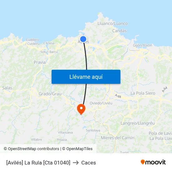 [Avilés]  La Rula [Cta 01040] to Caces map