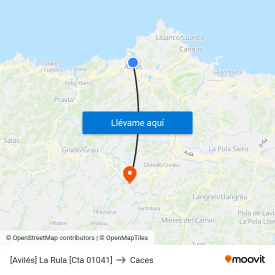 [Avilés]  La Rula [Cta 01041] to Caces map