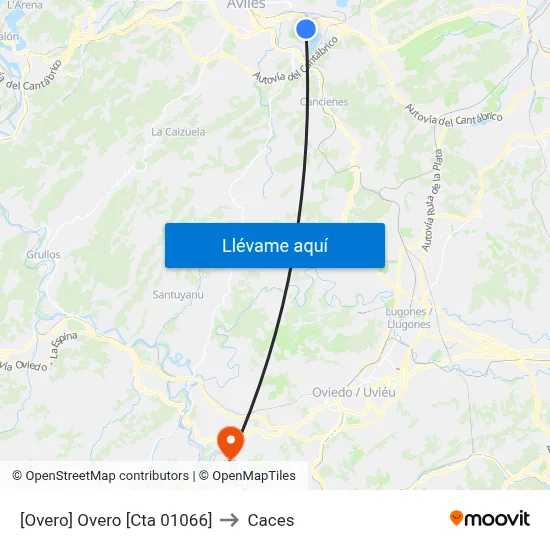 [Overo]  Overo [Cta 01066] to Caces map