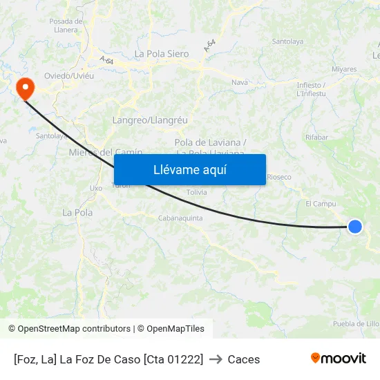 [Foz, La]  La Foz De Caso [Cta 01222] to Caces map