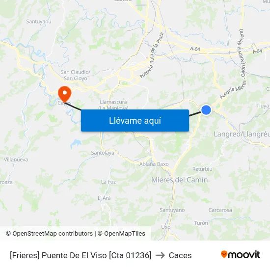 [Frieres]  Puente De El Viso [Cta 01236] to Caces map