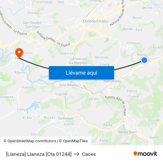 [Llaneza]  Llaneza [Cta 01244] to Caces map