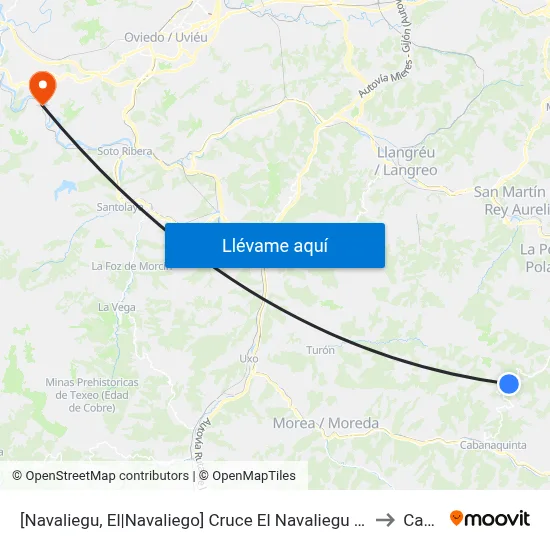 [Navaliegu, El|Navaliego]  Cruce El Navaliegu [Cta 01334] to Caces map