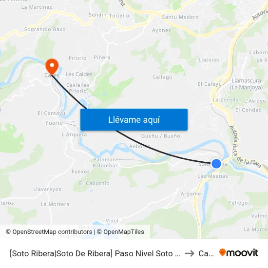 [Soto Ribera|Soto De Ribera]  Paso Nivel Soto Ribera [Cta 01682] to Caces map