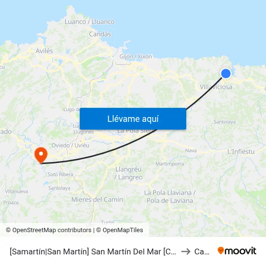 [Samartín|San Martín]  San Martín Del Mar [Cta 01842] to Caces map
