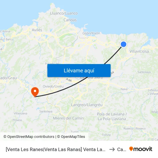 [Venta Les Ranes|Venta Las Ranas]  Venta Las Ranas [Cta 01885] to Caces map
