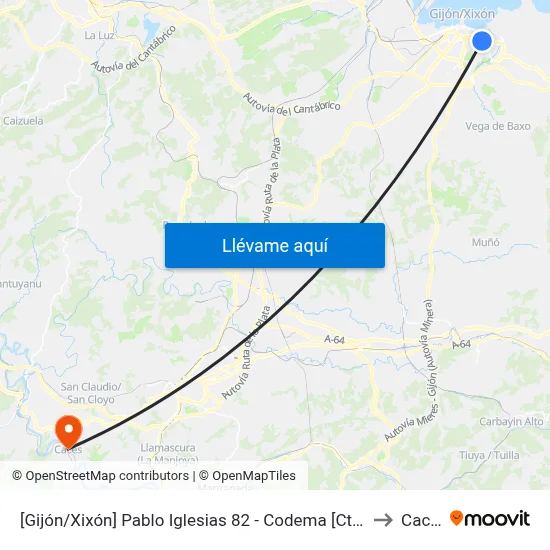Pablo Iglesias 82 - Codema to Caces map
