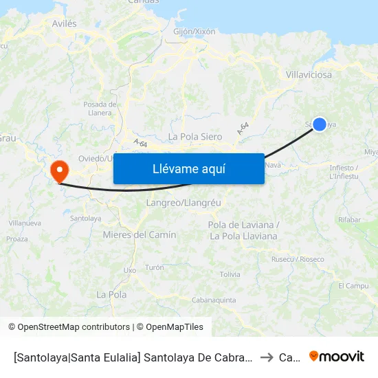 [Santolaya|Santa Eulalia]  Santolaya De Cabranes [Cta 01916] to Caces map