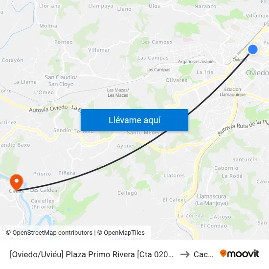 [Oviedo/Uviéu]  Plaza Primo Rivera [Cta 02061] to Caces map