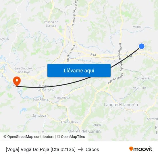 [Vega]  Vega De Poja [Cta 02136] to Caces map
