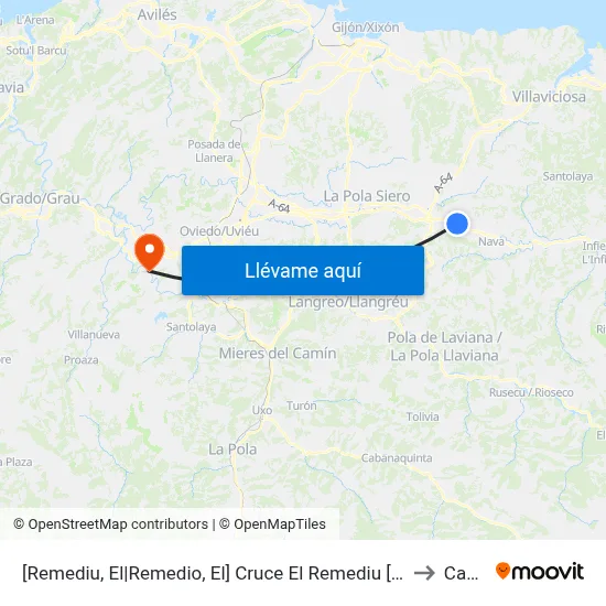 [Remediu, El|Remedio, El]  Cruce El Remediu [Cta 02148] to Caces map