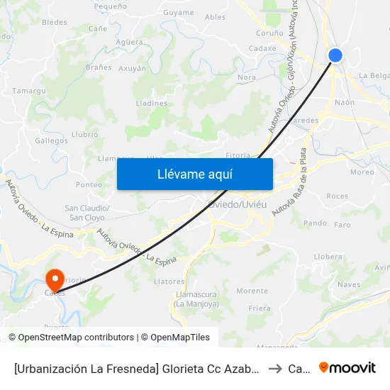 [Urbanización La Fresneda]  Glorieta Cc Azabache [Cta 02325] to Caces map