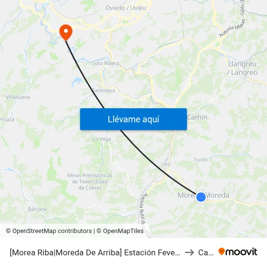 [Morea Riba|Moreda De Arriba]  Estación Feve Moreda [Cta 02351] to Caces map