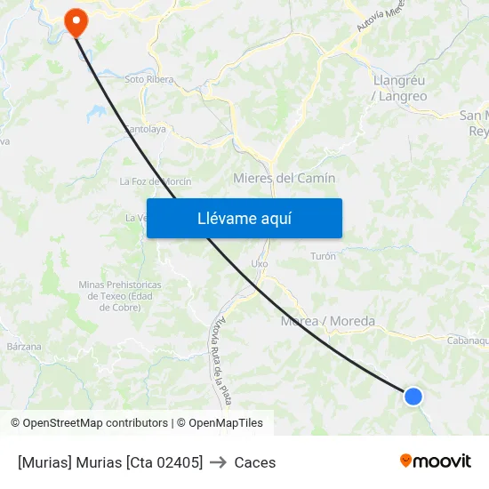 [Murias]  Murias [Cta 02405] to Caces map