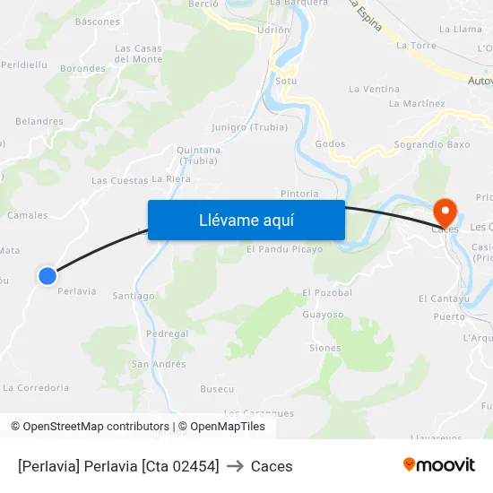 [Perlavia]  Perlavia [Cta 02454] to Caces map