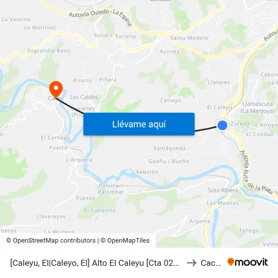 [Caleyu, El|Caleyo, El]  Alto El Caleyu [Cta 02647] to Caces map