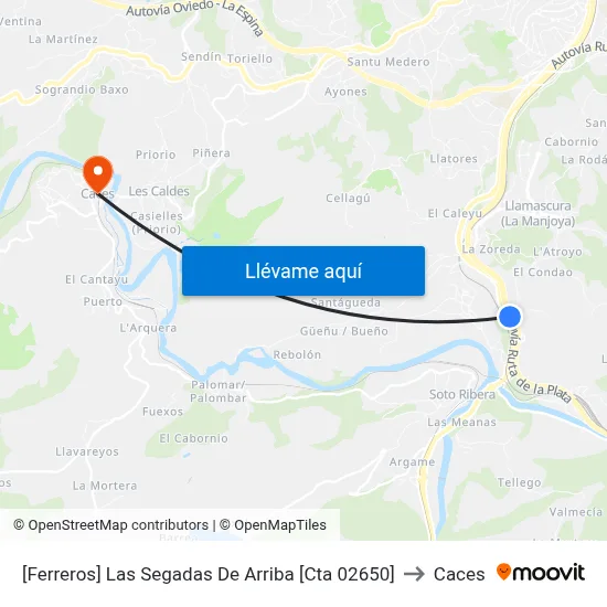 [Ferreros]  Las Segadas De Arriba [Cta 02650] to Caces map