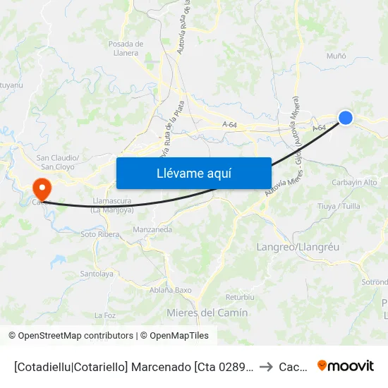 [Cotadiellu|Cotariello]  Marcenado [Cta 02898] to Caces map