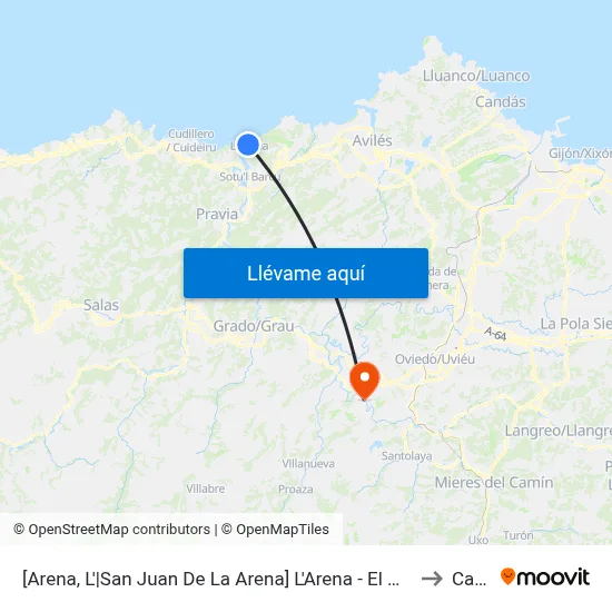[Arena, L'|San Juan De La Arena]  L'Arena - El Muro [Cta 02923] to Caces map