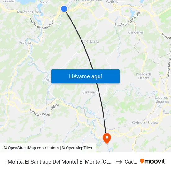 [Monte, El|Santiago Del Monte]  El Monte [Cta 02998] to Caces map