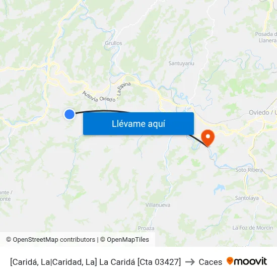 [Caridá, La|Caridad, La]  La Caridá [Cta 03427] to Caces map