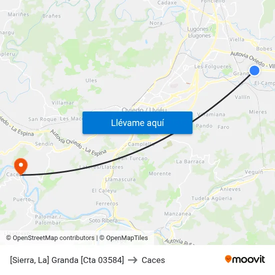 [Sierra, La]  Granda [Cta 03584] to Caces map