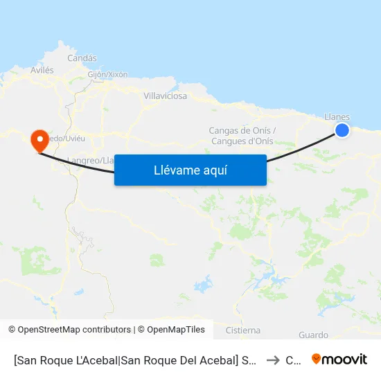 [San Roque L'Acebal|San Roque Del Acebal]  San Roque L'Acebal [Cta 03683] to Caces map