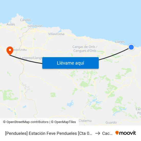 [Pendueles]  Estación Feve Pendueles [Cta 03704] to Caces map