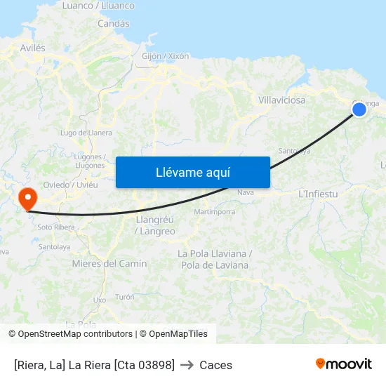 [Riera, La]  La Riera [Cta 03898] to Caces map