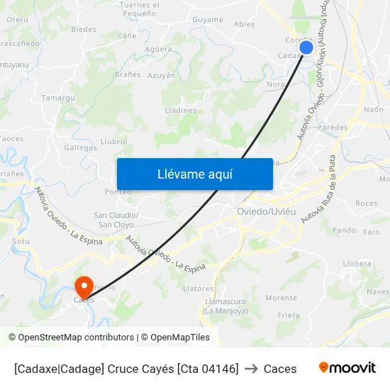 [Cadaxe|Cadage]  Cruce Cayés [Cta 04146] to Caces map