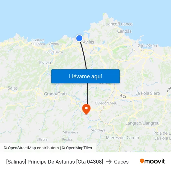 [Salinas]  Príncipe De Asturias [Cta 04308] to Caces map