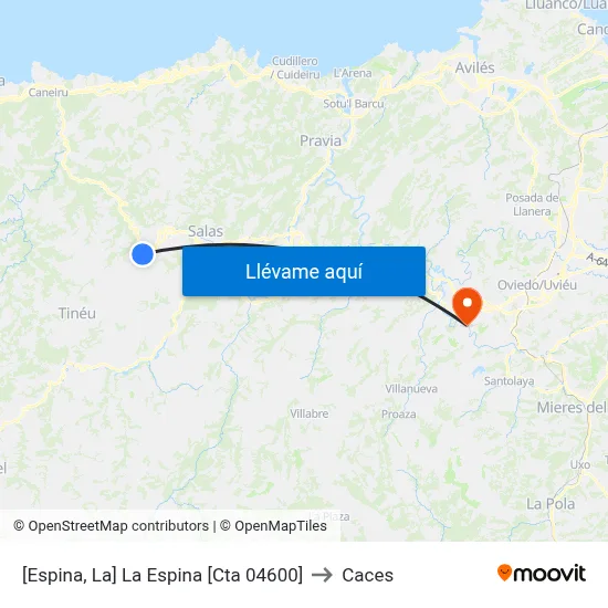 [Espina, La]  La Espina [Cta 04600] to Caces map