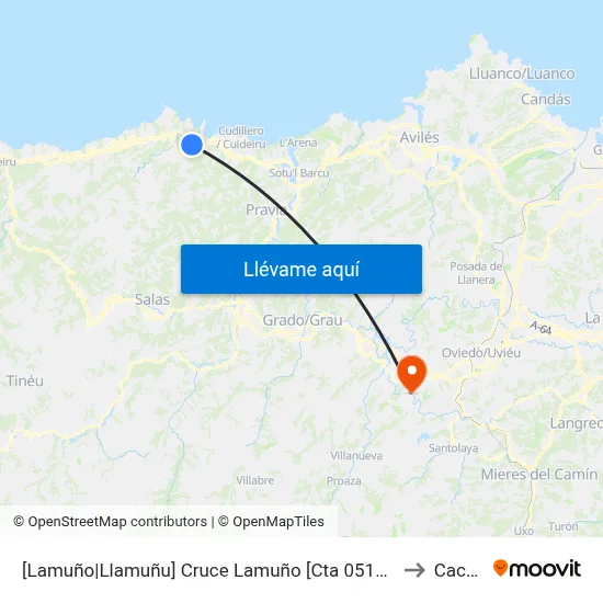 [Lamuño|Llamuñu]  Cruce Lamuño [Cta 05169] to Caces map
