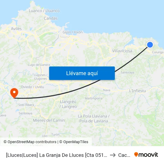 [Lluces|Luces]  La Granja De Lluces [Cta 05192] to Caces map