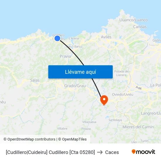 [Cudillero|Cuideiru]  Cudillero [Cta 05280] to Caces map