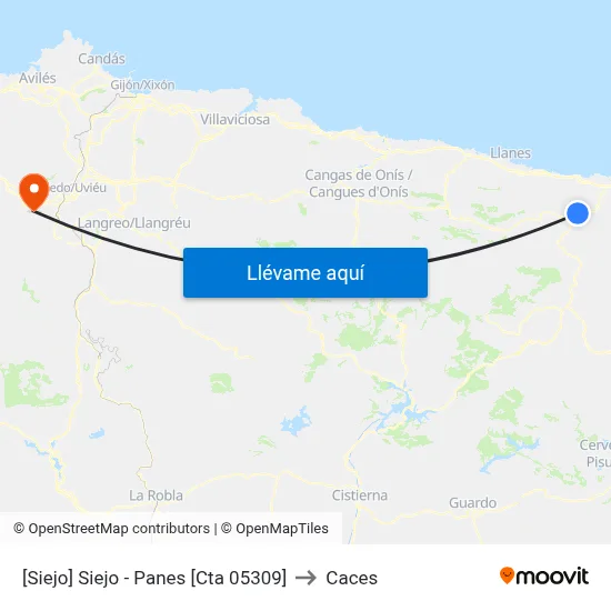 [Siejo]  Siejo - Panes [Cta 05309] to Caces map
