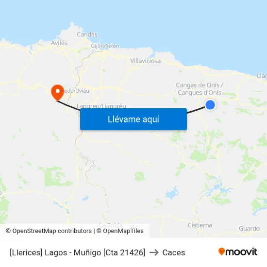 [Llerices]  Lagos - Muñigo [Cta 21426] to Caces map
