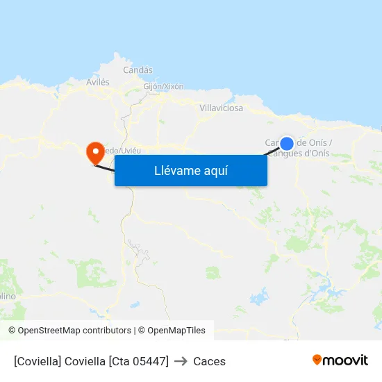 [Coviella]  Coviella [Cta 05447] to Caces map