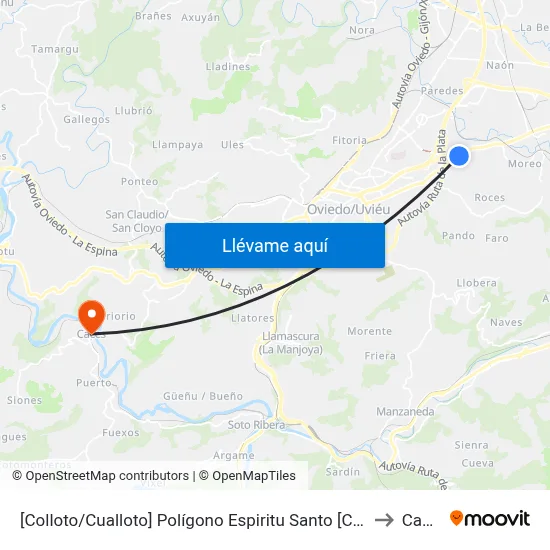 [Colloto/Cualloto]  Polígono Espiritu Santo [Cta 05517] to Caces map