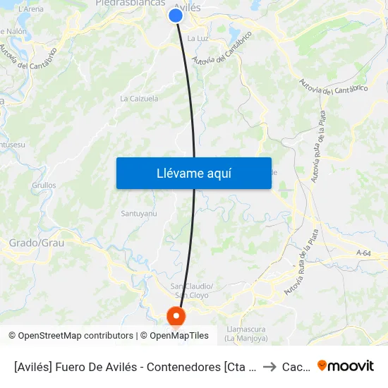 [Avilés]  Fuero De Avilés - Contenedores [Cta 06108] to Caces map