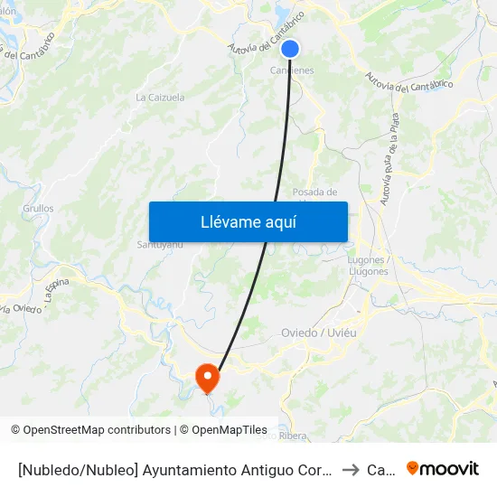 [Nubledo/Nubleo]  Ayuntamiento Antiguo Corvera [Cta 06298] to Caces map