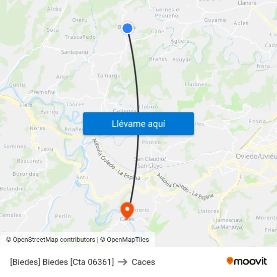[Biedes]  Biedes [Cta 06361] to Caces map
