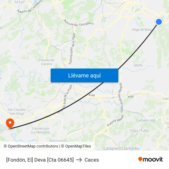 [Fondón, El]  Deva [Cta 06645] to Caces map