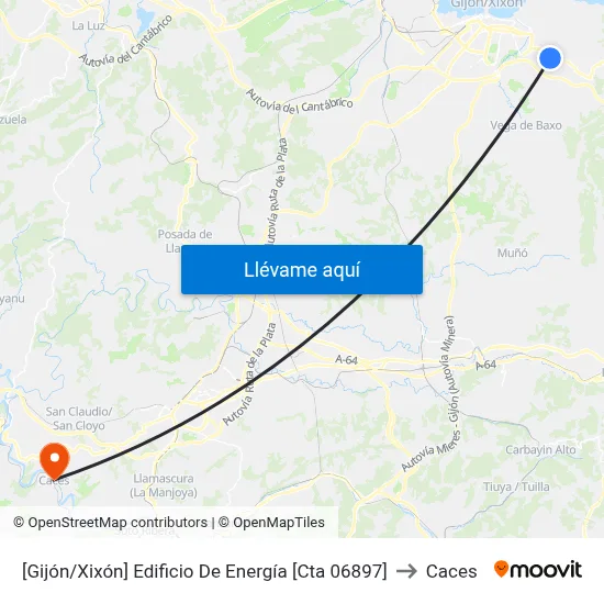 [Gijón/Xixón]  Edificio De Energía [Cta 06897] to Caces map