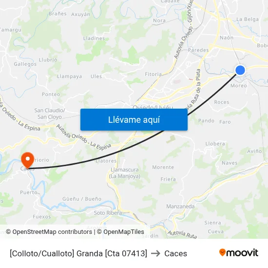 [Colloto/Cualloto]  Granda [Cta 07413] to Caces map